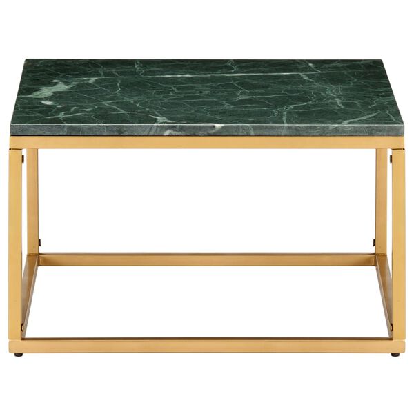 vidaXL Table basse Vert 60x60x35 cm Pierre v&eacute;ritable et texture marbre