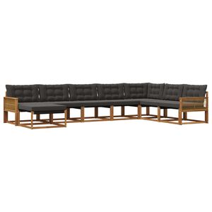 vidaXL Ensemble de canap&eacute;s d'ext&eacute;rieur 8 pc Naturel et noir
