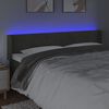vidaXL Tête de lit à LED Gris foncé 203x16x78/88 cm Velours