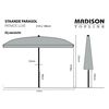 Madison Parasol de jardin Patmos Luxe rectangulaire 210x140 cm gris