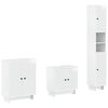 vidaXL Ensemble de meuble de salle de bain 3 pi&egrave;ces EDE Blanc brillant