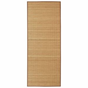 vidaXL Tapis en bambou marron &agrave; latte rectangulaire 80 x 200 cm