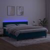 vidaXL Sommier &agrave; lattes de lit avec matelas LED Bleu fonc&eacute; 180x200 cm