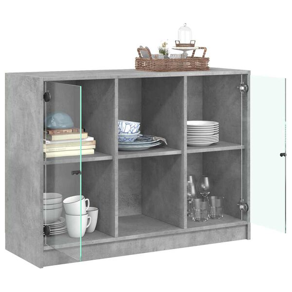 vidaXL Buffet gris béton 102x37x75,5 cm bois d'ingénierie