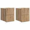 vidaXL Cabinet de chevet mural 2 pcs Ch&ecirc;ne artisanal 33 x 34,5 x 43 cm