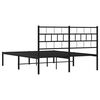 vidaXL Cadre de lit m&eacute;tal sans matelas avec t&ecirc;te de lit noir 140x190cm