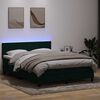 vidaXL Sommier &agrave; lattes de lit et matelas et LED vert fonc&eacute; 160x220cm velours