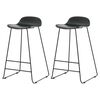 Venture Home Tabourets de bar lot de 2 Wave plastique noir