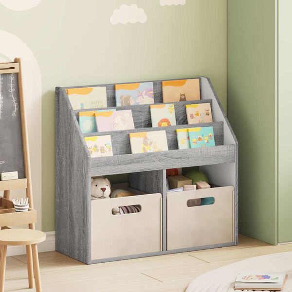 vidaXL Biblioth&egrave;que pour enfants Gris Sonoma 72,5 x 29,5 x 69 cm