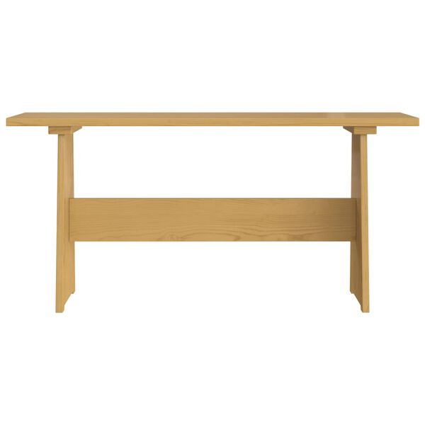 vidaXL Table à manger avec banc REINE marron miel bois de pin solide