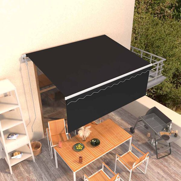 vidaXL Auvent rétractable automatique avec store 3,5x2,5 m Anthracite