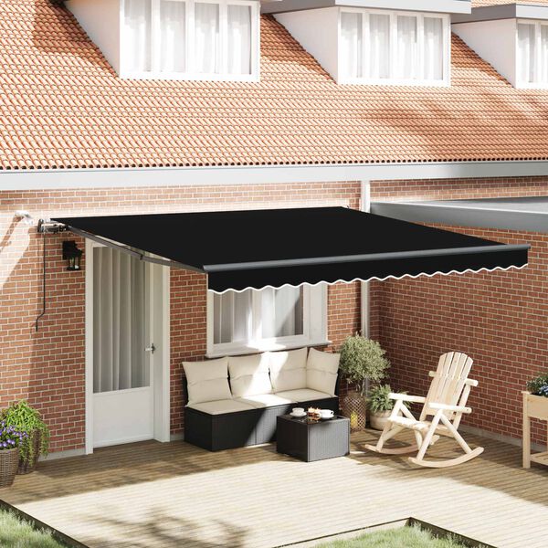 vidaXL Tissu de auvent avec Noir 400 &times; 300 cm Polyester
