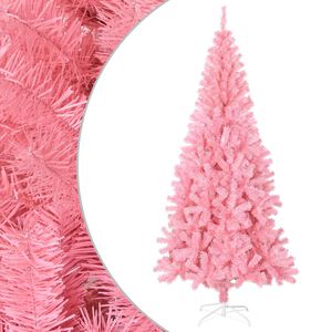 vidaXL Sapin de No&euml;l artificiel avec support rose 210 cm PVC