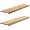vidaXL Marches d'escalier 2 pcs non trait&eacute; bois de ch&ecirc;ne massif