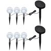 vidaXL Lampes de jardin &agrave; LED 6pcs Ancrage &agrave; piquet et panneau solaire