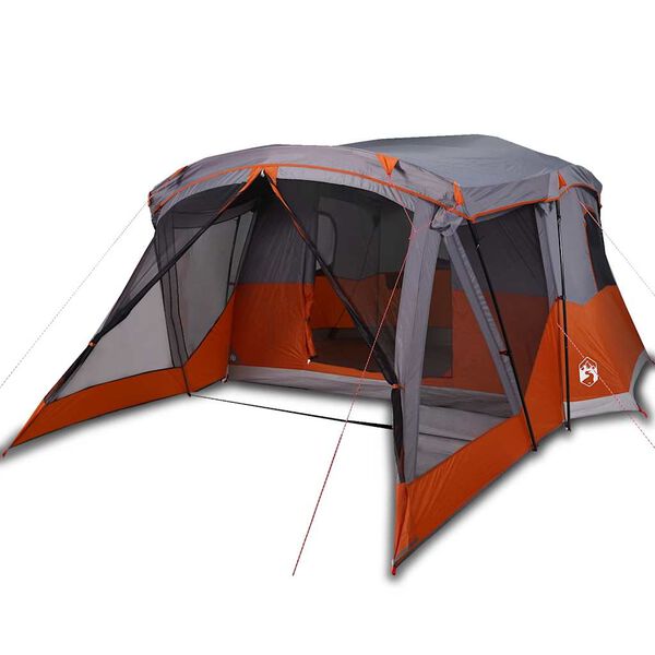 vidaXL Tente de camping avec porche 4 personnes orange imperm&eacute;able