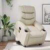 vidaXL Fauteuil inclinable de massage &eacute;lectrique cr&egrave;me similicuir