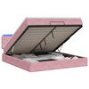 vidaXL Lit coffre avec matelas et LED Rose 180 x 200 cm Velours