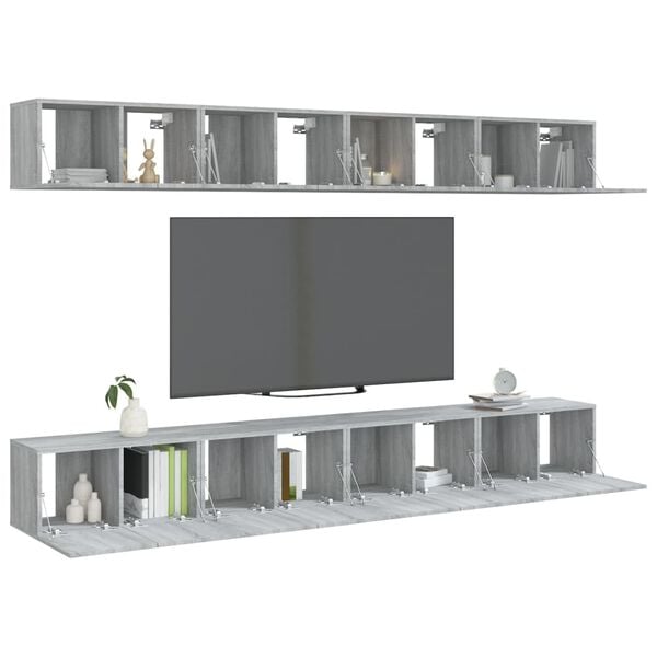 vidaXL Meubles TV 8 pcs Sonoma gris 60x30x30 cm Bois d'ingénierie