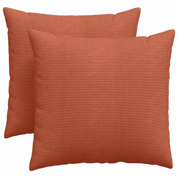 vidaXL Coussins de canapé 2 pcs Rouge orange 45 x 45 cm