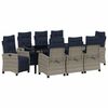 vidaXL Ensemble de salle &agrave; manger pour jardin 9 pc Gris polyrotin