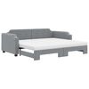 vidaXL Lit de jour avec gigogne et matelas gris clair 100x200 cm tissu
