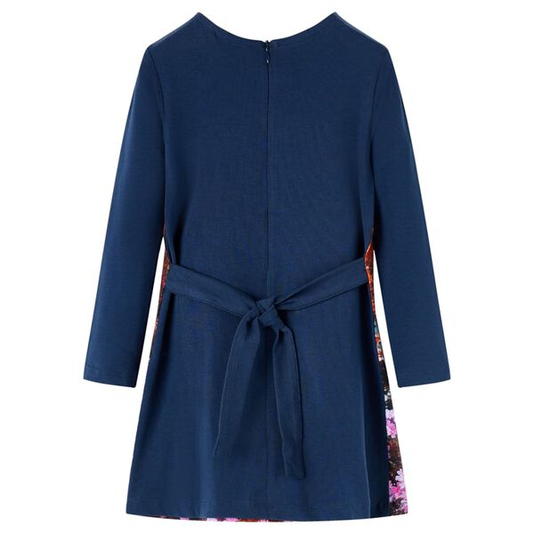 Robe pour enfants à manches longues bleu marine 116