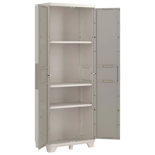 Keter Armoire de rangement de jardin à étagères Crème et taupe 182 cm