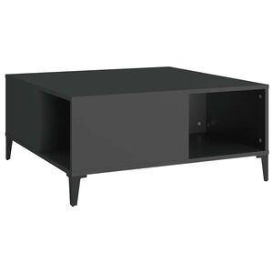 vidaXL Table basse noir 80x80x36,5 cm bois d'ing&eacute;nierie