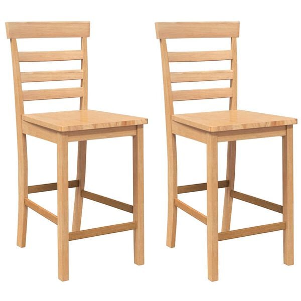 VidaXL Tabourets de bar 2 pcs naturel bois massif d'hévéa