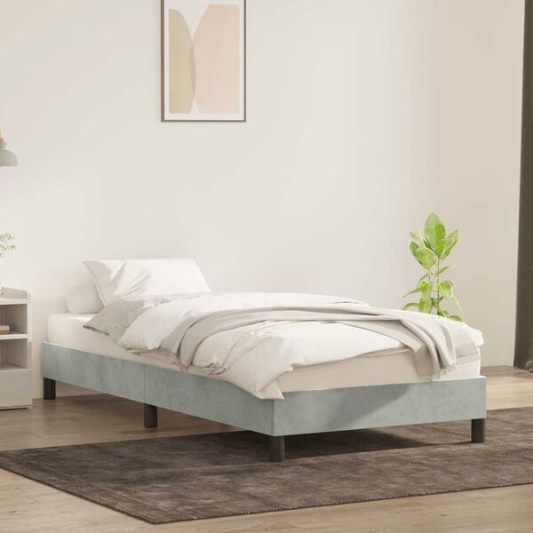 vidaXL Cadre de lit sans matelas gris clair 90x220 cm velours