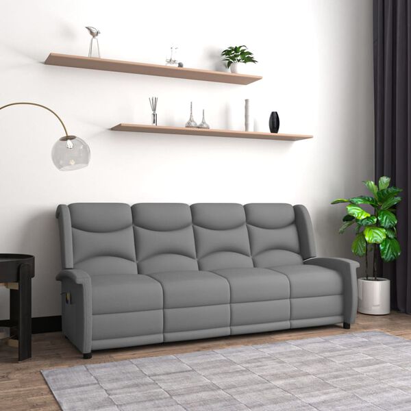 vidaXL Fauteuil de massage inclinable à 4 places gris clair