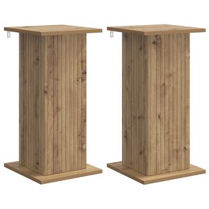 vidaXL Support de Plante 2 pcs Ch&ecirc;ne artisanal 30,5 x 30 x 60,5 cm