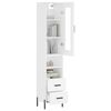 vidaXL Buffet haut Blanc 34,5x34x180 cm Bois d'ing&eacute;nierie