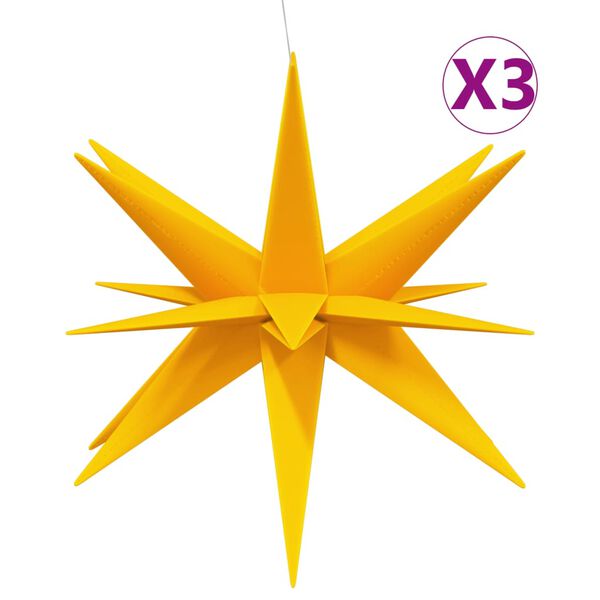 vidaXL Lumi&egrave;res de No&euml;l avec LED 3 pcs pliable jaune 100 cm