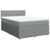 vidaXL Sommier &agrave; lattes de lit avec matelas Gris clair 140x190cm Tissu