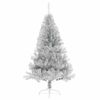 vidaXL Sapin de No&euml;l artificiel pr&eacute;-&eacute;clair&eacute; Argent 180 cm PET