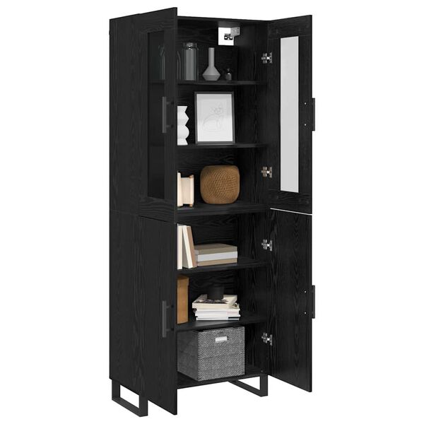 vidaXL Haut Armoire 2 pcs Ch&ecirc;ne noir Bois d'ing&eacute;nierie