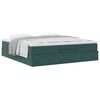 VidaXL Cadre de lit ottoman avec matelas vert fonc&eacute; 160x200 cm velours