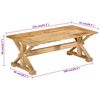 vidaXL Table basse 110x52x40 cm bois de manguier massif