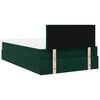 vidaXL Lit ottoman avec matelas et LED vert fonc&eacute; 90x200cm velours
