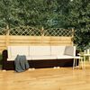 vidaXL Salon de jardin 3 pcs avec coussins Résine tressée Marron