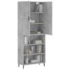 vidaXL Buffet haut Gris b&eacute;ton 69,5x34x180 cm Bois d'ing&eacute;nierie
