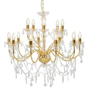 vidaXL Lustre 2 couches Dor&eacute; 15 ampoules E14