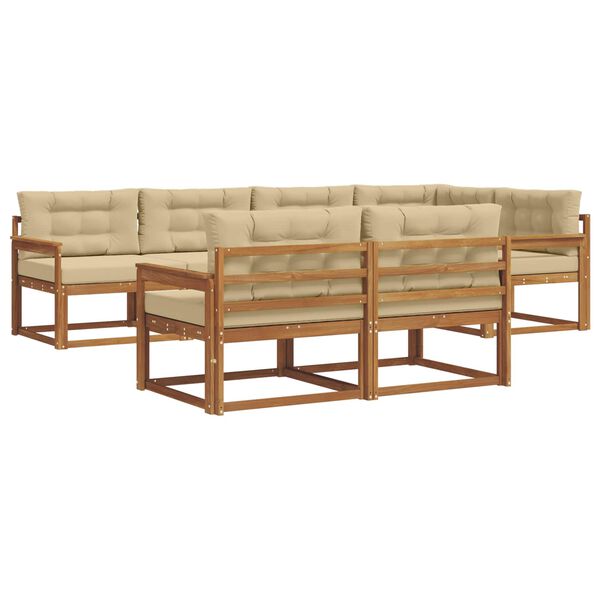 vidaXL Ensemble de canap&eacute;s d'ext&eacute;rieur 7 pcs Naturel et Beige