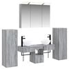vidaXL Ensemble de mobilier de salle de bain 6 pc Sonoma gris