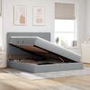 vidaXL Lit avec rangement et matelas Gris clair 160 x 200 cm Polyester