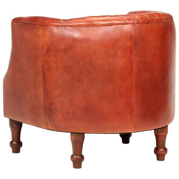 vidaXL Chaise cabriolet Marron 62x58x65 cm Cuir v&eacute;ritable