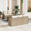 vidaXL Ensemble de canap&eacute; de jardin Beige polyrotin