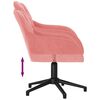 vidaXL Chaise pivotante de bureau Rose Velours